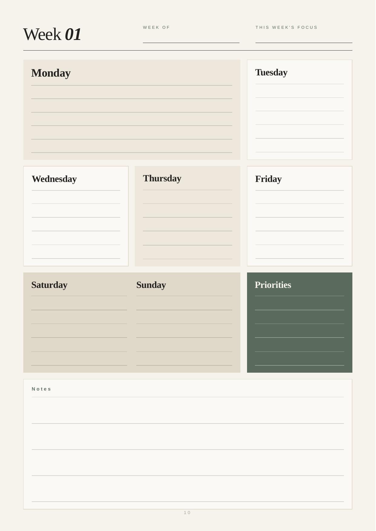 Weekly page